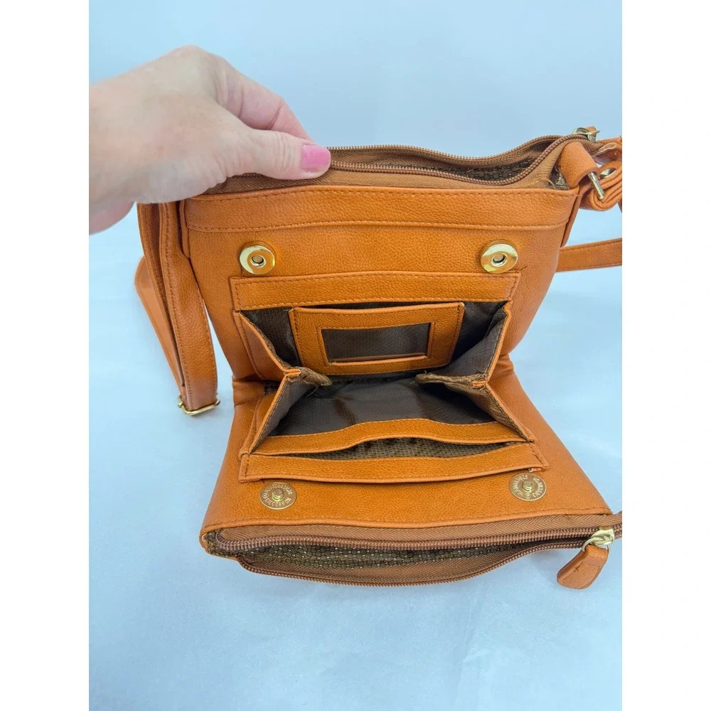 Crossbody Bag Faux Leather Gold Hardware Small Purse 8